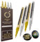 Pinturale Arts® Set 4 Metallic Gold und Silberstift | 2 Goldstift und 2 Silberstift Metallic | Acrylstifte Feine Spitze 0,7mm | Gold Silber Stifte Für Holz, Glas, Steine, Keramik, Metall