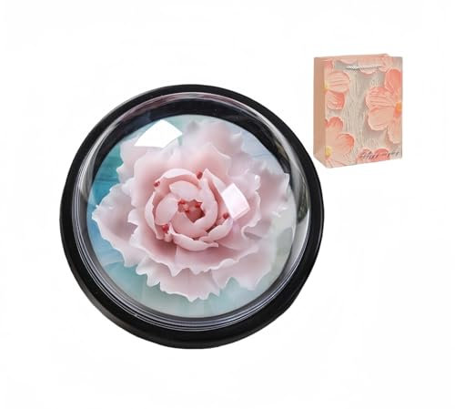 Handgefertigter Keramik Blumen ätherischen ölen Diffuser, Aromatherapie, for Badezimmer Schlafzimmer Büro, Elegante Schreibtisch dekor, mit Deckel (Rosa, inklusive Geschenktüte)