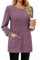 Tanmolo Damen Leichte Pullover Casual Rundhals Langarm Shirts mit Taschen Strickpullover Herbst Tunika Winter Oberteile Purpur, XXL