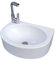 Lavabos de Salle de Bain Muraux évier Lave-mains Avec Robinet D'eau Chaude Et Froide évier Suspendu Pour Camping-car Sous-sol Caravane Camping Maison Location, Blanc