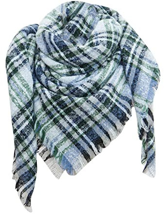 Schal Damen Seide Wolle Schal Handschuhe warmer, weicher, dicker, großer Kuschelschal Herren Schal Handschuhe Set Displayreiniger Tücher Mikrofaser Tücher Putzen Schal Fusselfreie (Blue, One Size)