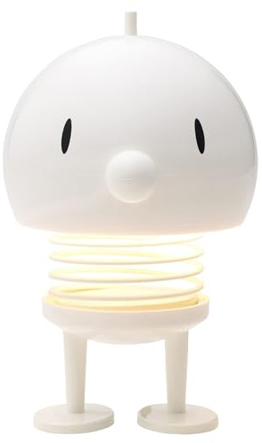 Hoptimist Lampe LED, Nachttischlampe Touch, Kabellose Lampe Tisch, Aufladbare & Dimmbar, Dänischem Design, 10 x 10 x 15 cm, L, Weiß