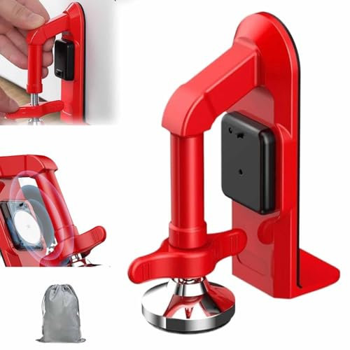 Fermaporta allarme, fermaporta elettronico, fermaporta con gomma antiscivolo e allarme, cuneo di allarme per porta (rosso)