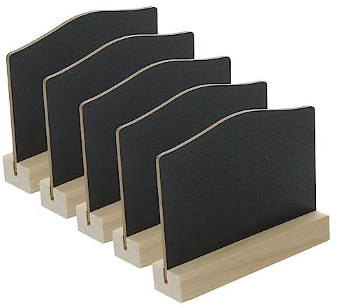 SEWACC 5pcs Small Blackboard Double Sided Chalkboard Mini Whiteboard Chalk Sign Desk Decor Sign Small Chalkboard Signs Mini Blackboard Desktop White Board Message Board Sign Wooden