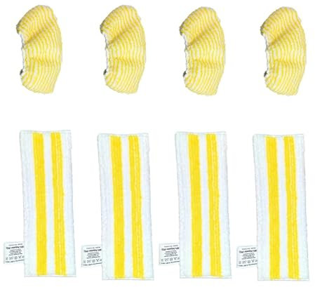 Chuancheng Juego de 8 almohadillas de microfibra para fregona de vapor Karcher SC2 SC3 SC4 SC5, piezas de repuesto que incluyen 4 paños de fregona y 4 fundas para fregona