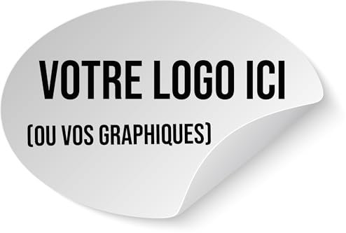 Lot de 100 autocollants personnalisables polyvalents – Insérez votre logo ou votre illustration – Taille sélectionnable de 2 cm à 20 cm – Idéal pour la décoration (Ovale)