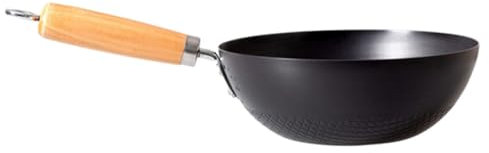 ABOOFAN Wok No Antiadherente Cocina Sartenes Sartén Estaño Placas Cacerolas Palillos Mini Parrilla Freír Portátil Fritura Cacerola Pequeña Quemador Olla Black Planchar