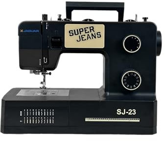 Jaguar SJ-23 Super Jeans Serie – Starke Nähmaschine mit 23 Stichen, automatischem Einfädler, LED-Licht, variabler Stichlänge & -geschwindigkeit – ideal für Anfänger & Profis.