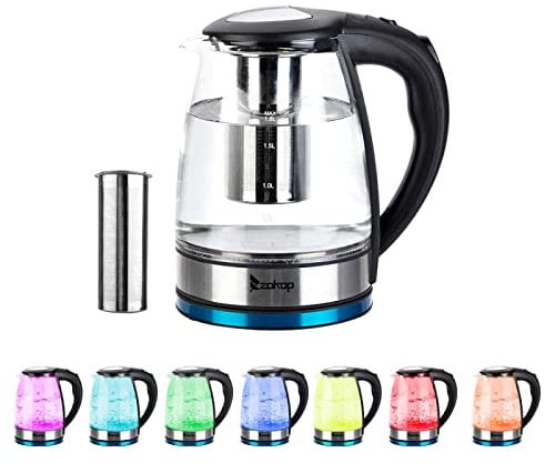 HD-1861-A 220V 2000W 1.8L Electric Glass Kettle UK Plug,7 eye-catching colors,Large pouring spout with mesh filter