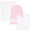 EMMEBi Kindergartenset mit Aida-Stoff zum Besticken Lätzchen + Handtuch + Beutel, hergestellt in Italien, Rosa, Einheitsgröße