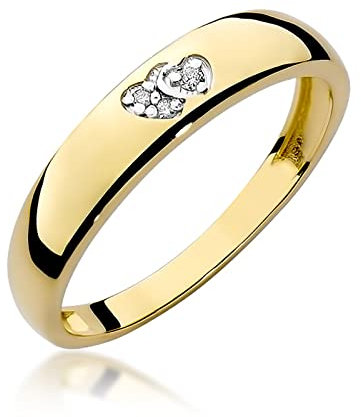 MARKO Goldring 333 Gelbgold mit Zirkonia – Doppel-Herz Motiv – Damenring als Verlobungsring oder Geschenk - 8 karat Gold