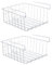 Pack of 2 Under Shelf Storage Baskets – Stackable Metal Wire Hanging Organisers for Kitchen, Pantry, Cabinet, Desk & Bookshelf | Rust-Proof White Undershelf Racks for Home & Office