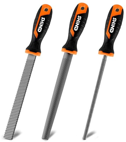 Escofina de Madera, Juego de Escofinas para Metal de 200 mm, Juego de Limas de Madera de 3 Piezas que Incluye Escofina Plana, Escofina Semicircular y Escofina Redonda, Escofina de Metal