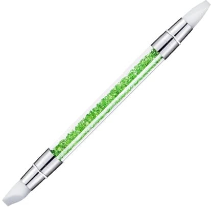 Nail Painting Tools, Double Head Silicone Rhinestone Nail Engraving Pen | Chrome Powder Applicator for Engraving, Shaping, Modelling Clay