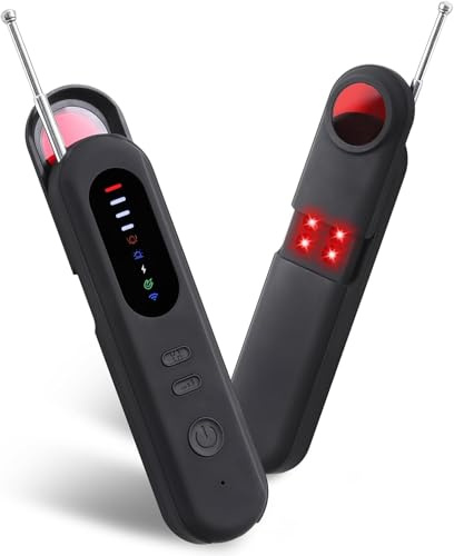 Huzoomtoyz ﻿Wanzenfinder Kamera-RF Detektor - Versteckte Kameradetektoren Anti-Spionage Käferdetektor GPS-Tracker RF-Signal-Detektor Abhörgerätedetektor 5 Stufen Empfindlichkeit für Heim Büro Hotel