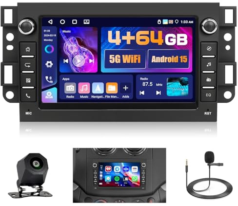 4+64G 7 Radio para Chevrolet Holden Daewoo Aveo Captiva Epica Pontiac | IPS Pantalla Táctil Wireless Autoradio 2 DIN GPS Bluetooth 5.0 5G WiFi FM/RDS Cámara Trasera EQ Control del Volante