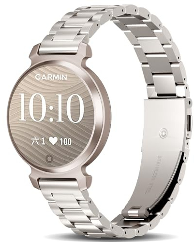 Metal Watch Strap Compatible with Garmin Lily 2 Active/Lily 2 for Women,14mm Slim Adjustable Stainless Steel Elegant Chain Replacement Bracelet for Lily 2/2 Active Smartwatch Accessory