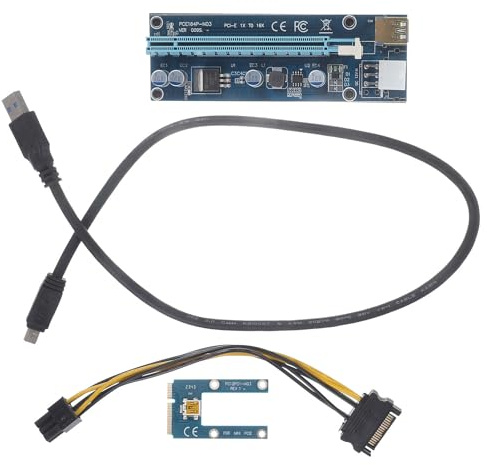 DOITOOL Pcie Mining Grafikkarte Adapter Kabel Externe Laptop Grafikkarte mit PCB Elektronik Kleiner Pci-e zu Pci-e X16 Anschluss Inklusive 60cm USB Kabel Geeignet für Laptop