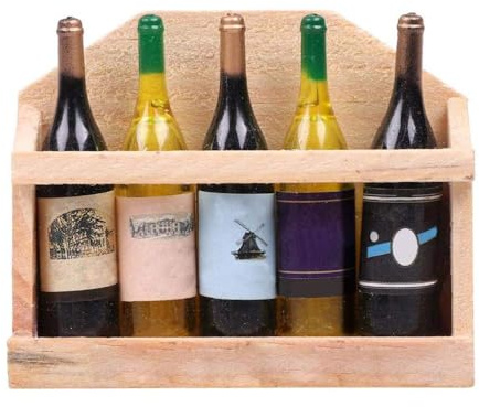 Mini 5 Plastic Wine Bottles Wooden Log Refrigerator Sticker Fridge Magnet Durable Useful