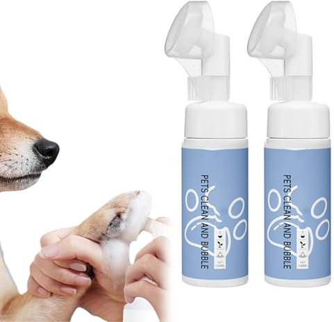 Pfotenreiniger für Hunde Katzen,2pcs Pfotenschaum Reinigt,Hundepfoten Reiniger,Haustier Fußreinigungsschaum Shampoo,für Füße Reinigung,Pfotenreinigung Hundepflege Zubehör,150ml