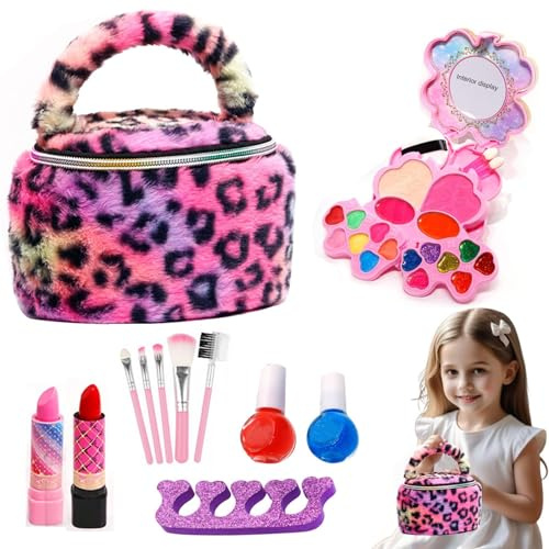 Kinder Make-up Set,Waschbares Prinzessin Spielzeug Mit Schminktisch | Powlekana Filtrująca Główka Prysznicowa,Für Kinder von 3-12 Jahren zum Verkleiden zu Hause für Feiertage Geburtstag Weihnachten al