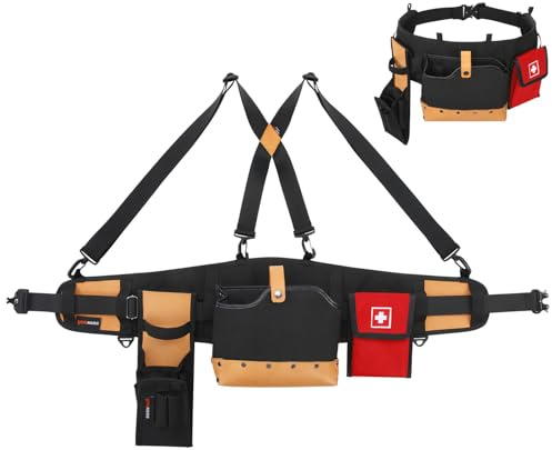 YARDMARIS Leather Logging Belt Kit, Veg-Tan Leather Loggers Tool Belt