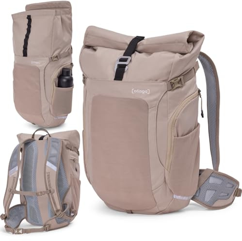 otinga® Flow Rolltop Rucksack Damen & Herren mit 23-27L Volumen & praktischem Laptop Rucksack Fach I Ideal als Fahrradrucksack ohne Gepäckträger I Reflektierender, wasserdichter Rucksack Herren