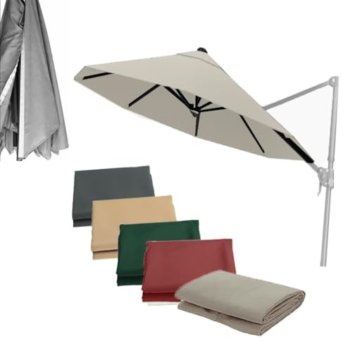 ZIUSFAC Toile De Remplacement pour Parasol Déporté Exterieur Tissu De Rechange 3.0 3.5m Toile De Parasol Housse De Rechange pour Parasol 8 Baleines(Top,350cm(11.5ft))