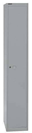 BISLEY Garderobenschrank Office, 1 Abteil, 1 Fach, T 457 mm, Metall, 355 Silber, 45.7 x 30.5 x 180.2 cm