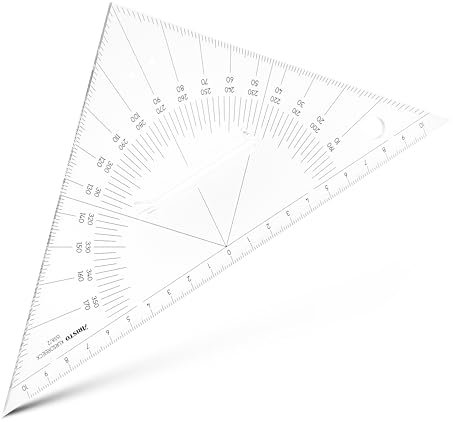 Aristo AR1558/2 Kursdreieck Sea (Hypothenuse 22,5 cm, aus glasklarem Plexiglas, Plexiglasgriff, Maß Skala 20 cm, für Navigation in Luft und Seefahrt) 1 Stück, transparent
