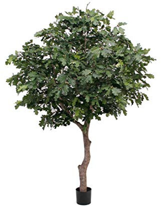 Eichen Kunstbaum in Premium Qualität mit 3784 Blätter, 240cm hoch - Großer künstlicher Eichenbaum XL Kunsteiche mit Eicheln