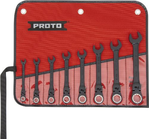 Stanley Proto Industrial jscvf-8s negro Flexible 8 piezas Juego de llaves inglesas combinadas con carraca
