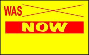 SATO 26x16mm YELLOW, Was / Now RECTANGLE LABELS - FOR SATO JUDO 26 - BOX OF 15,600