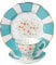 Royal Albert 108 100 Years 1930 Mint Deco-Taza de té, platillo, Plato de 20 cm, Juego de 3 Piezas, Turquesa, Porcelana de Ceniza de Hueso, Decoración de Menta, 3-Piece