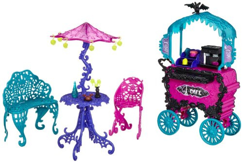 Monster High Mattel Y4308 Scaris Straßencafé, mit viel Zubehör