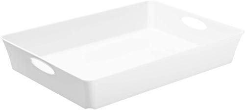 Rotho Living Grande Vassoio di Stoccaggio/Vassoio, Plastica (PP) senza BPA, Bianco, C4/DIN A4/4.5 L, 37.5 x 27.0 x 6.0 cm
