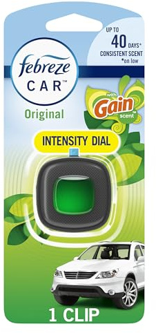 Febreze Car Air Freshener, Car Vent Clip and Odor Fighter, Gain Original Scent, 8 Count