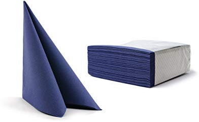 Alvotex CHIC Airlaid 50 Servietten, Stoffähnlich, Hochwertige, Einwegserviette, Dunkelblau, 40 x 40 cm