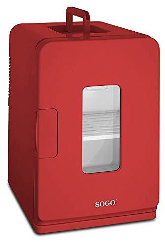 Sogo NEV-SS-475 Nevera portátil termoeléctrica frío y Calor con Ventana, 48 W, 15 litros, Otro, Rojo