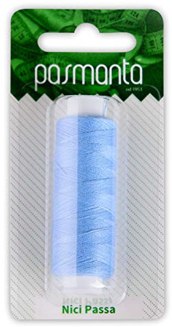 Starker Nähfaden aus Polyester für Profis von Pasmanta, Feinste Spulen, Universeller Mehrzweckgarn fürs Hand- und Maschinennähen, Rolle: 200 m, von Pasmanta seit 1953 (5624 - Blau)
