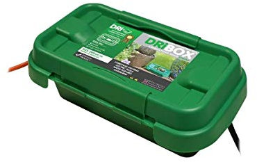 Outdoor DRiBOX - IP55 - Kabelschutzbox für sicheren Außenbetrieb von Weihnachtsbeleuchtung (Grün, S)