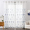 MIULEE Vorhänge mit Florales Stickerei, Gardinen Weiß mit Dunkelblau Muste für Wohnzimmer, Schlafzimmer Vorhang Transparent mit Ösen, 2er Set Voile Blumen Durchsichtig Vorhänge, Jeder H 260 X B 140cm