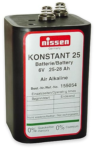 4R25 6V 25-28Ah Batterie Blockbatterie Trockenbatterie Ersatz für Nissen Laternenbatterie IEC 4R25
