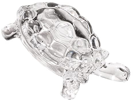 EXCEART Chinese Feng Shui Tortoise 1Pcs Crystal Glass Turtle Statue Feng Shui Ornament Lucky Gift Fortune Adornment of Good Health