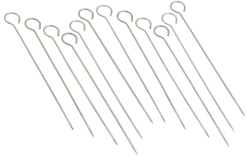 Regency Wraps Reusable Stainless Steel Turkey Lacers, 4.25 Inch, Pack of 12 | Multi Use Trussing Skewers For Meat & Poultry, Shish K Bob Skewers, Crafting & More, Turkey Trussing Needles For Grilling