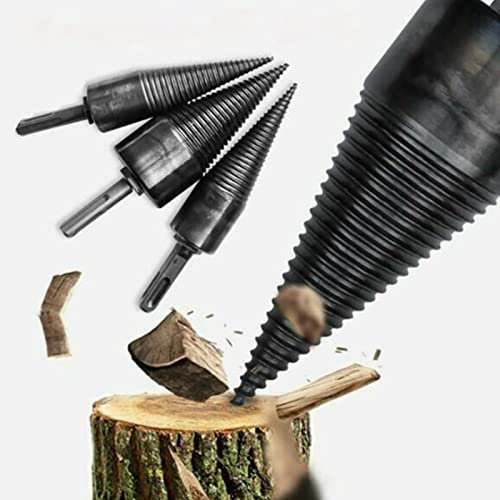 MHGLOVES Holzspalter Schraube Kegel, Spaltholzkegel Holzspalterbohrer, Brennholzspalter-bohrer, Kegelspalter für Den Haushalt, Bohren für Brennholz Kegelbohrer Set, Elektrischer Holzspalter,42mm