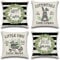 Ohok 4er Set Frühling Ostern Blätter Dekorativ Kissenbezug 45x45 cm, Polyester Leinen Zierkissenbezüge mit Verstecktem Reißverschluss, Dekor Kissenhülle Set für Schlafzimmer Wohnzimmer Sofa Couch Auto
