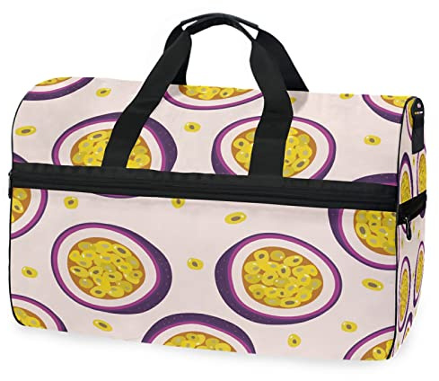 Gelbe Frucht Orange Lila Sporttasche Badetasche mit Schuhfach Reisetaschen Handtasche für Reisen Frauen Mädchen Männer