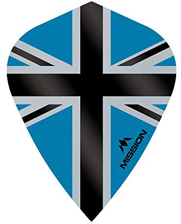 Mission Darts Alliance-X Union Jack Dart-Flights, Drachen, Blau / Schwarz