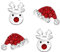 FIVE-D 2 Paar Ohrringe Weihnachten Nikolaus Mütze und Weihnachtsbaum 925 Silber (Rentier-Weihnachtsmütze), Sterling-Silber